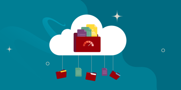 files and folders hanging from a cloud