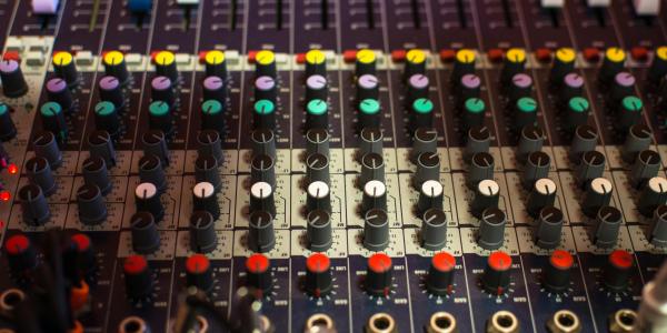 Multicolored Sound Mixing Console